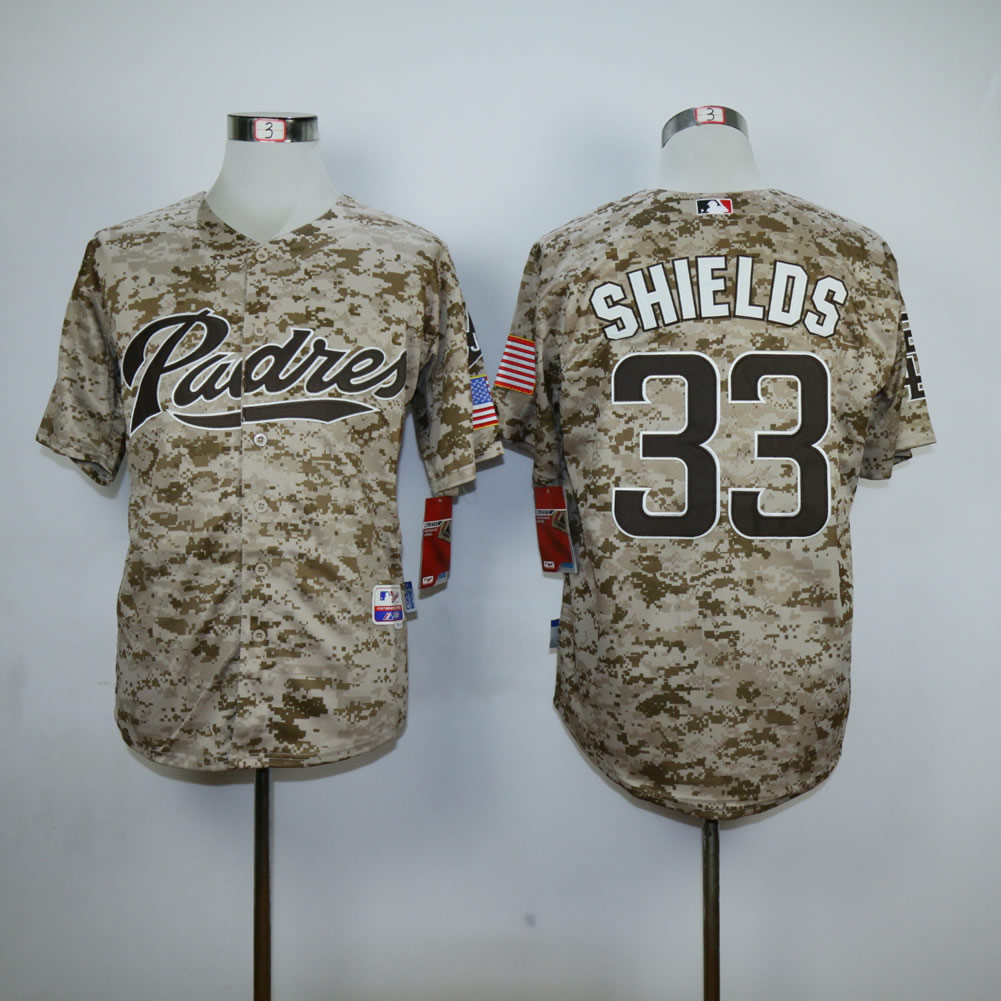 Men San Diego Padres 33 Shields Camo MLB Jerseys